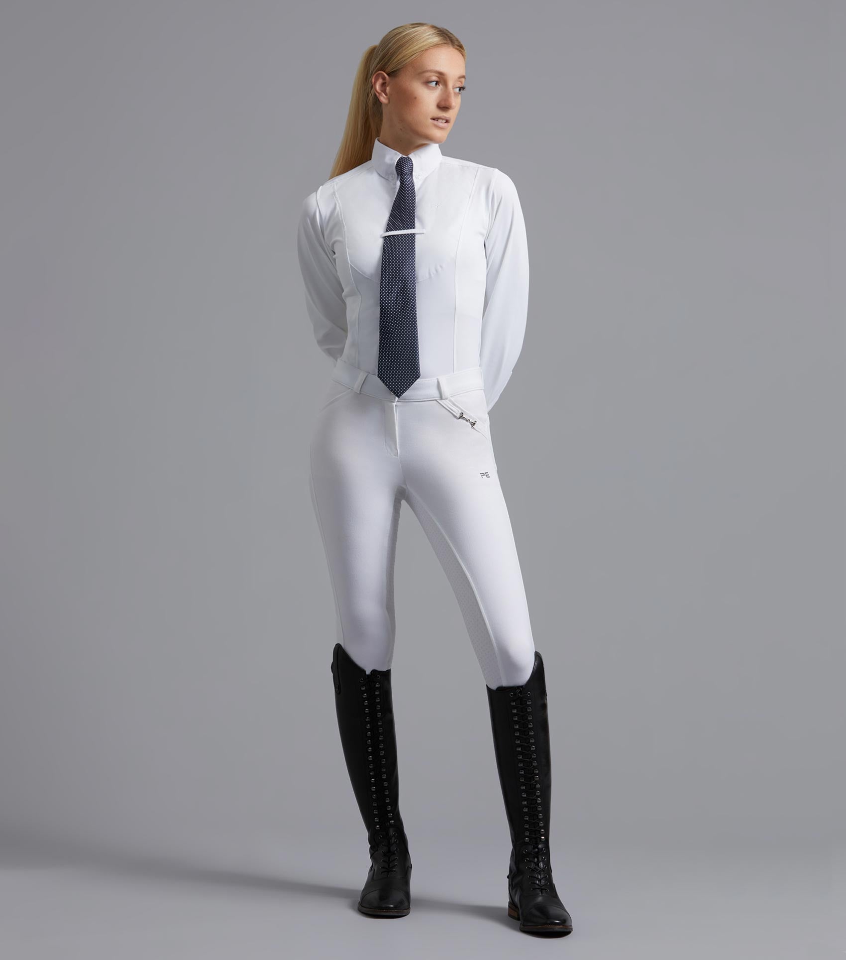 Delta Ladies Full Seat Gel Competition Riding Breeches - White