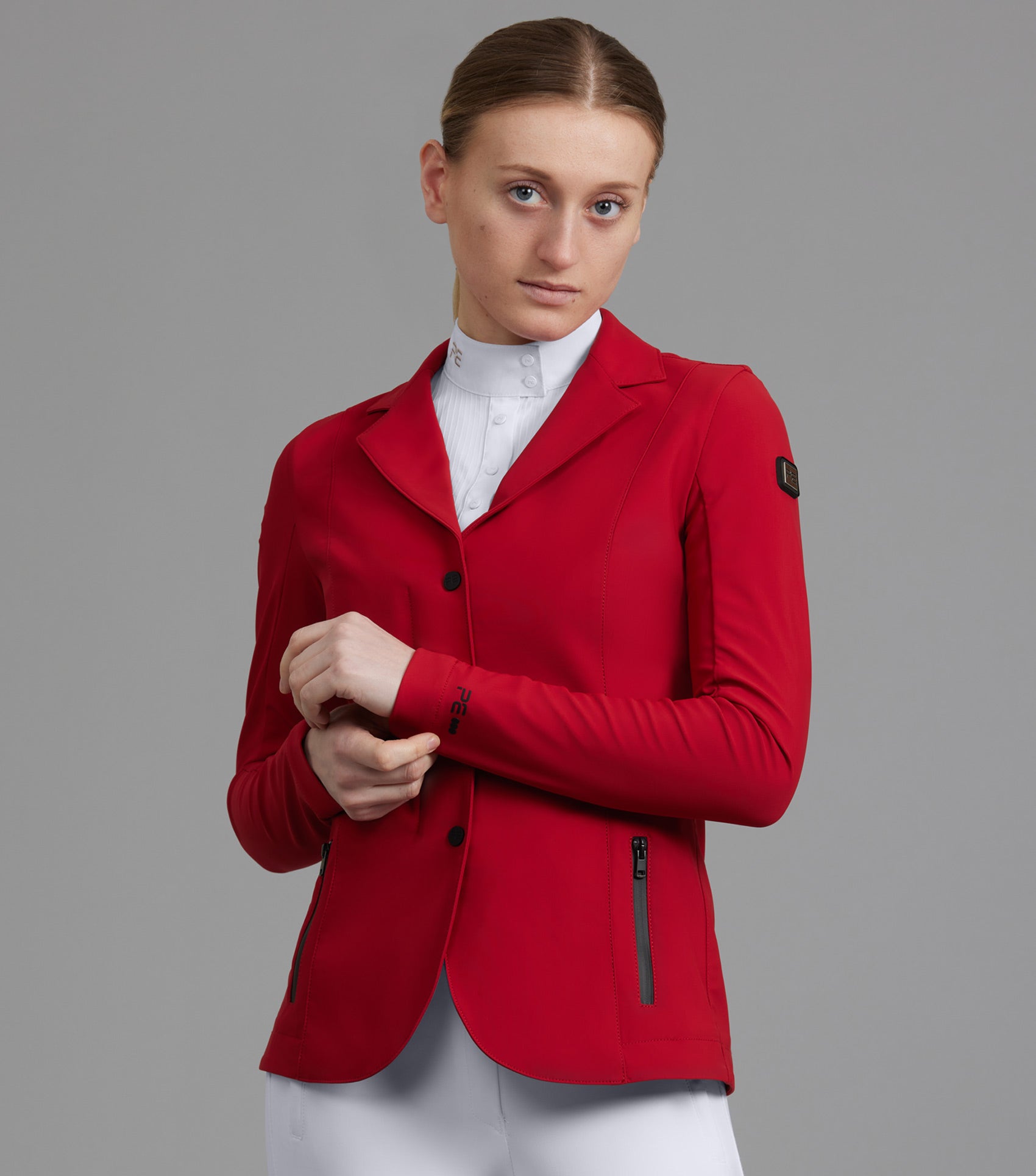 Evinco Ladies Competition Jacket London Red Premier Equine Int. Ltd