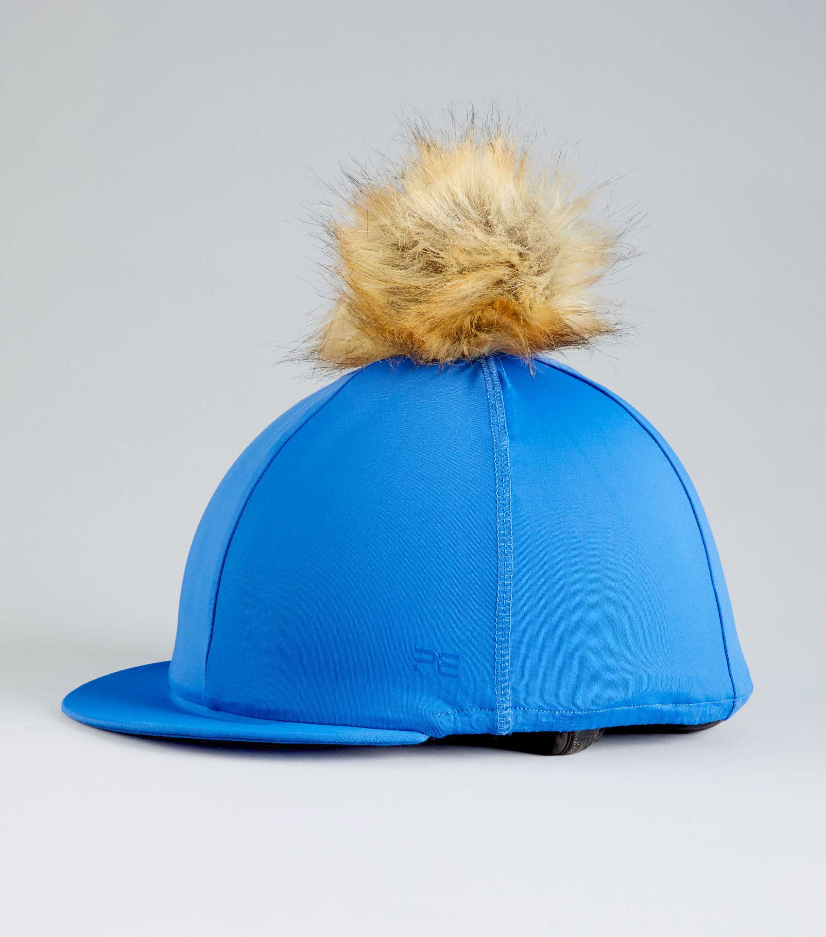 Jersey Hat Silk with Faux Fur Pom Pom Royal Blue
