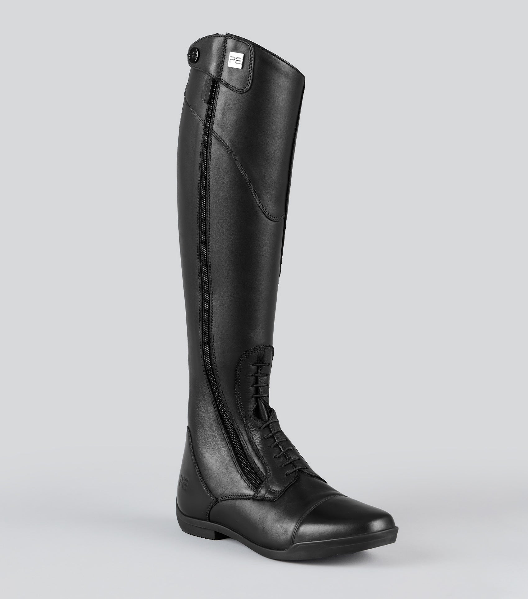 Cedo Womens Leather Field Tall Riding Boots Black