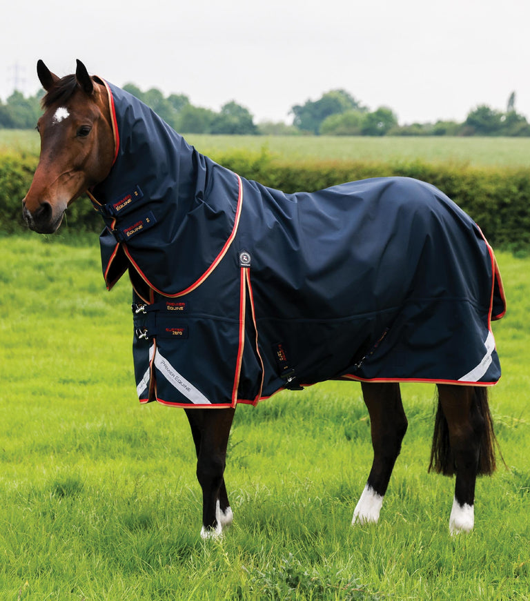 Buster Zero Turnout Rug with Neck Cover Navy Premier Equine Int. Ltd.
