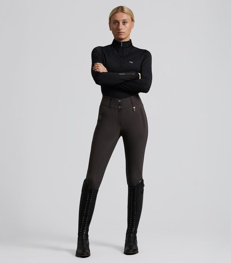 Carapello Ladies Full Seat Gel Riding Breeches Liquorice