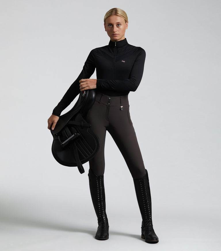 Carapello Ladies Full Seat Gel Riding Breeches Liquorice