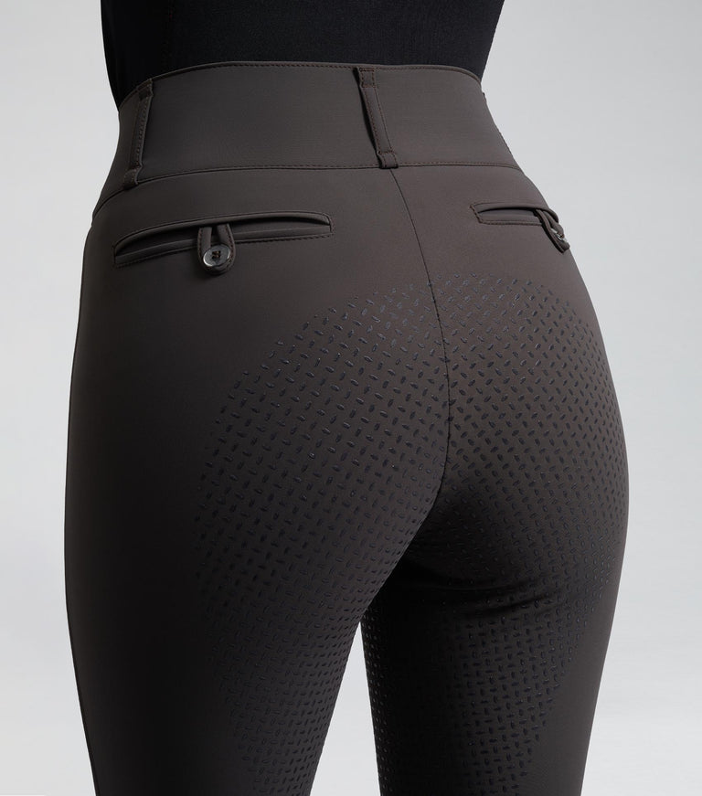 Carapello Ladies Full Seat Gel Riding Breeches Liquorice