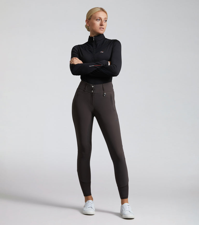 Carapello Ladies Full Seat Gel Riding Breeches Liquorice
