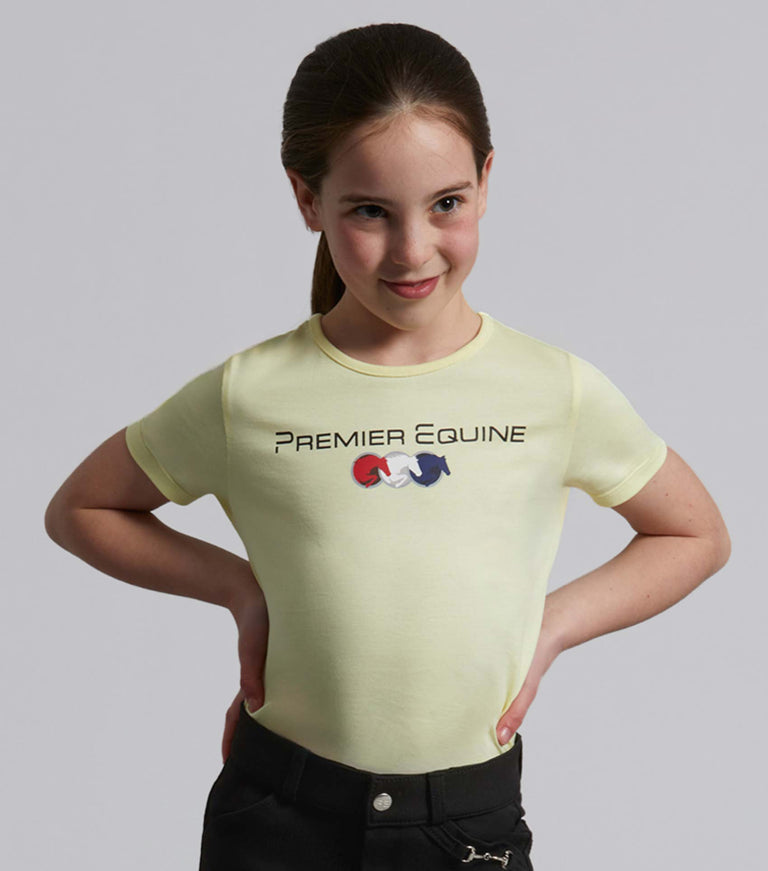 Yellow Riding Shirt SALE - Chiaro Girls Cotton Riding T-Shirt Yellow
