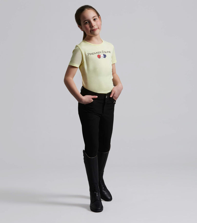 Yellow Riding Shirt SALE - Chiaro Girls Cotton Riding T-Shirt Yellow