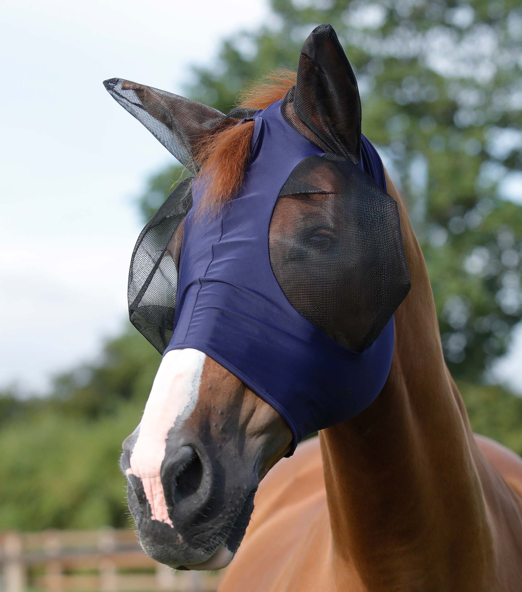 Comfort Tech Lycra Horse Fly Mask Navy