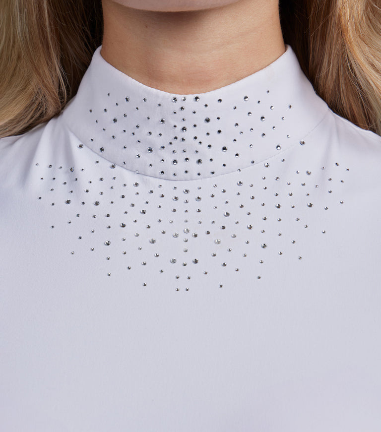 Cristalli-womens-short-sleeve-comp-shirt-white-Colour:Black