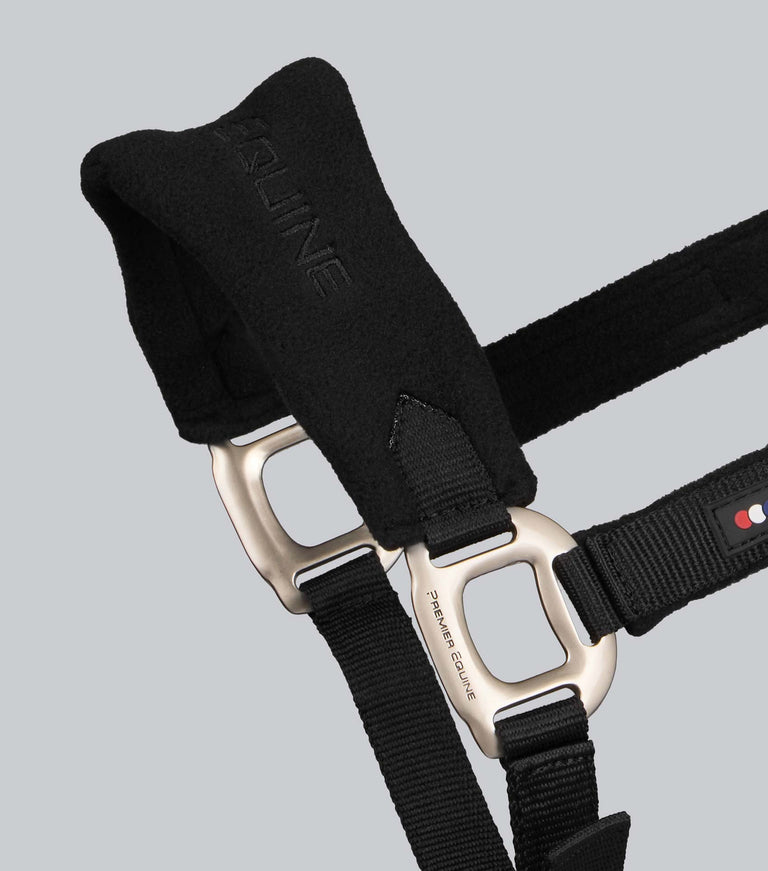 Fleece Padded Head Collar with Lead Rope Black
