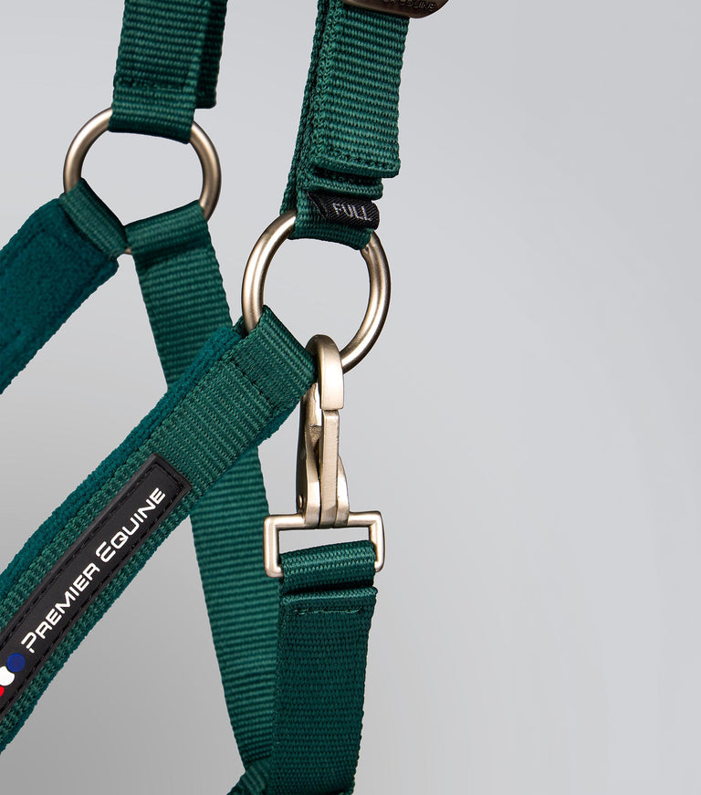 Fleece Padded Head Collar with Lead Rope Green