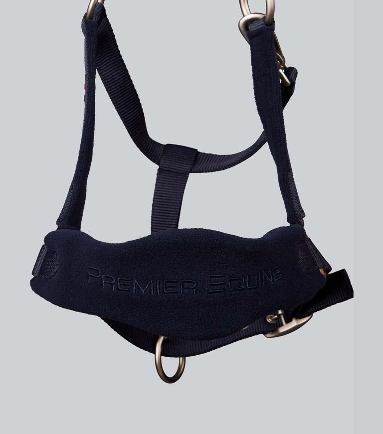 Fleece Padded Head Collar with Lead Rope Navy
