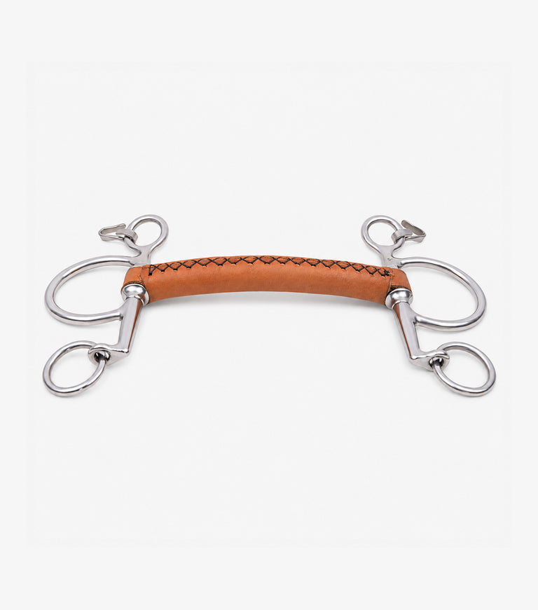 full leather pelham short curb withg straight bar
