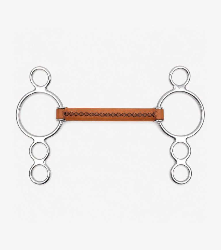 full leather three ring elevator with straight bar