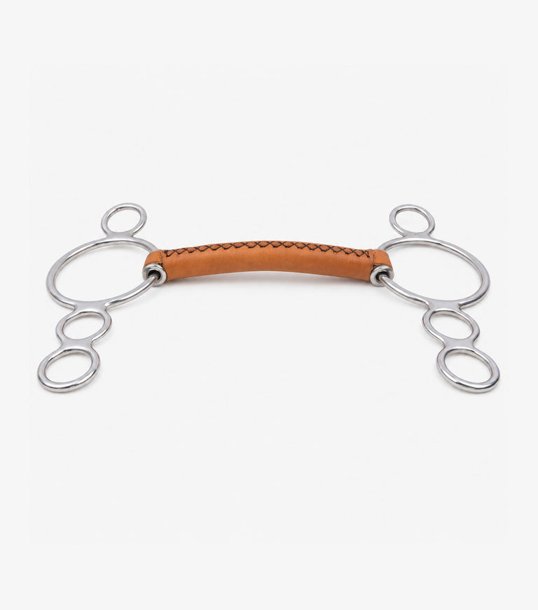 full leather three ring elevator with straight bar