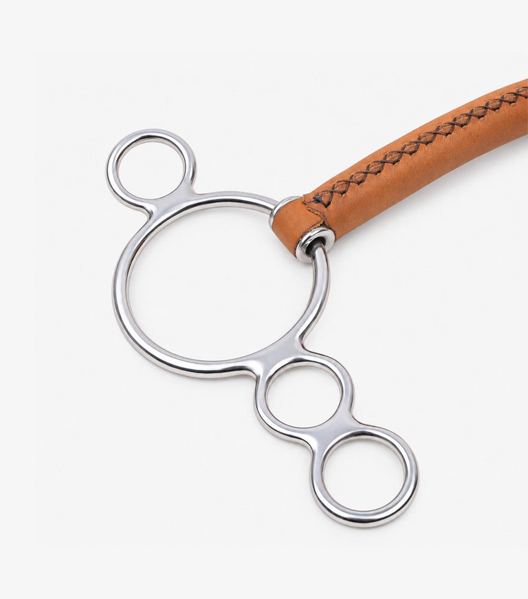 full leather three ring elevator with straight bar