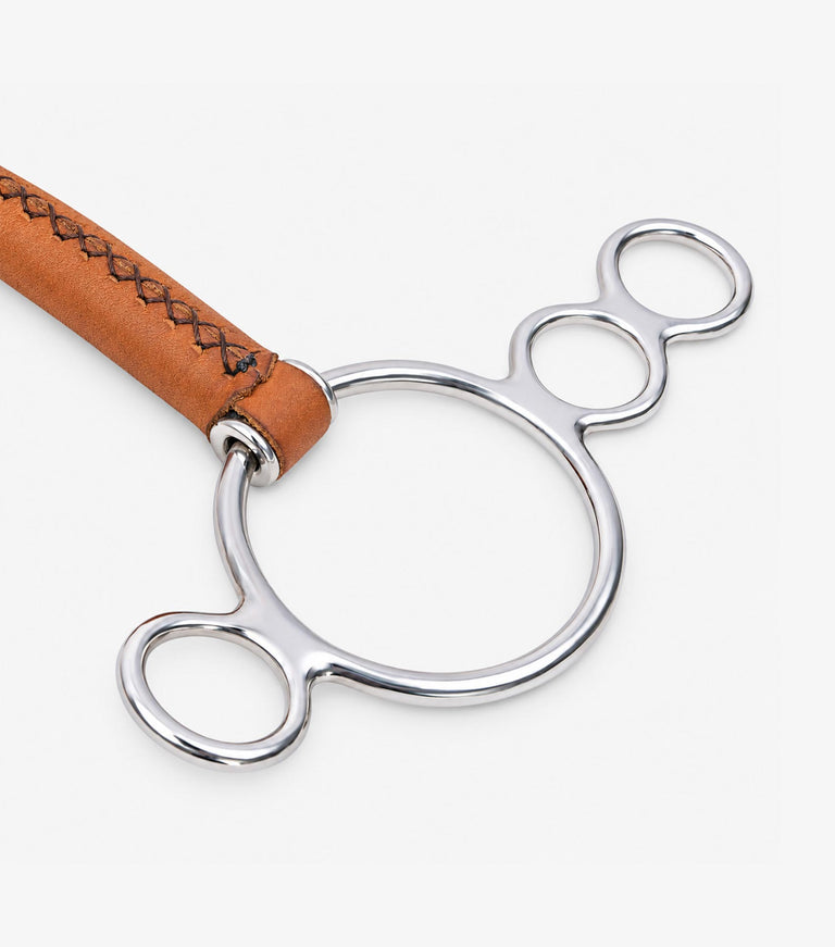 full leather three ring elevator with straight bar