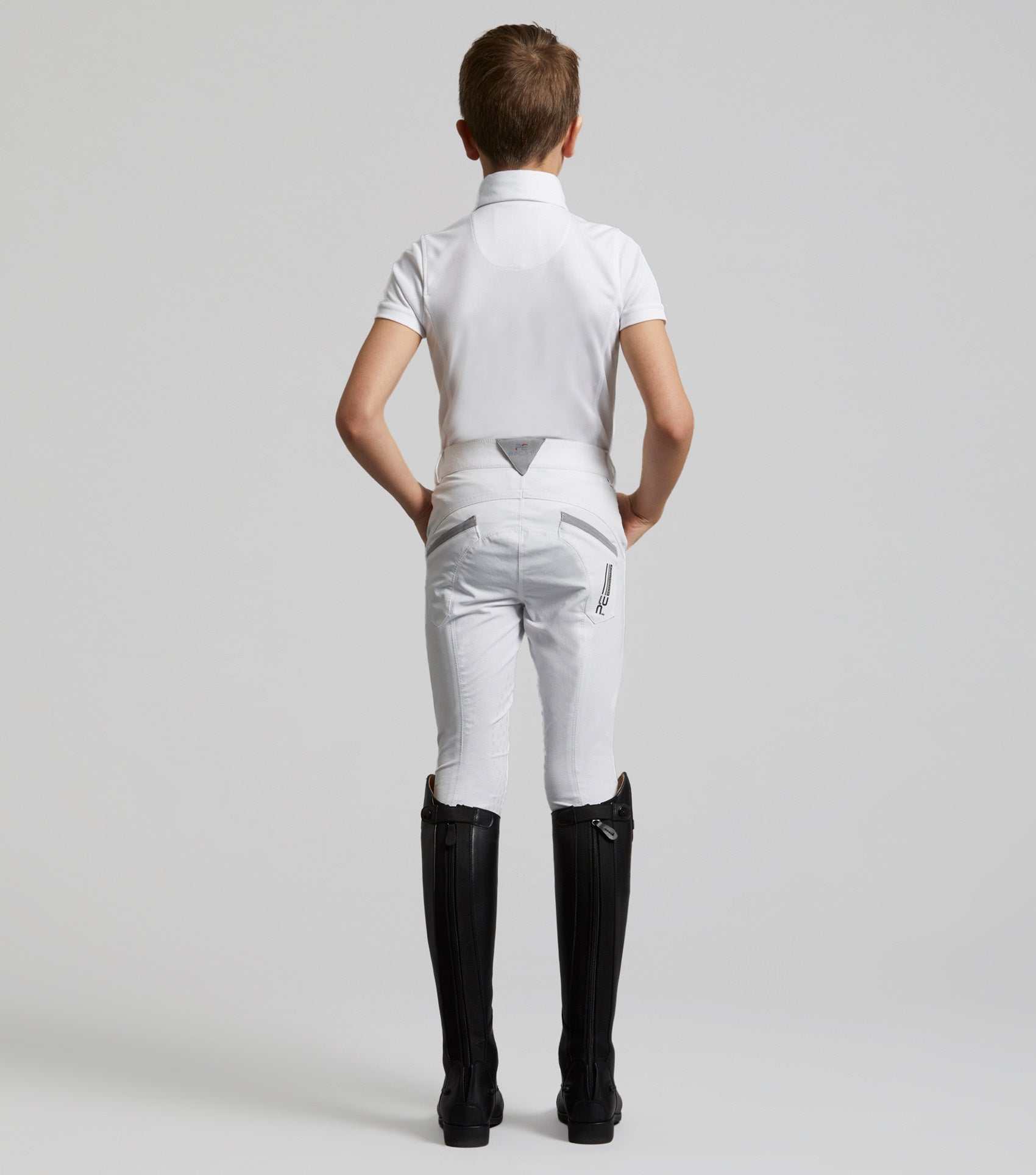 Gando Boys Gel Knee Competition Riding Breeches White