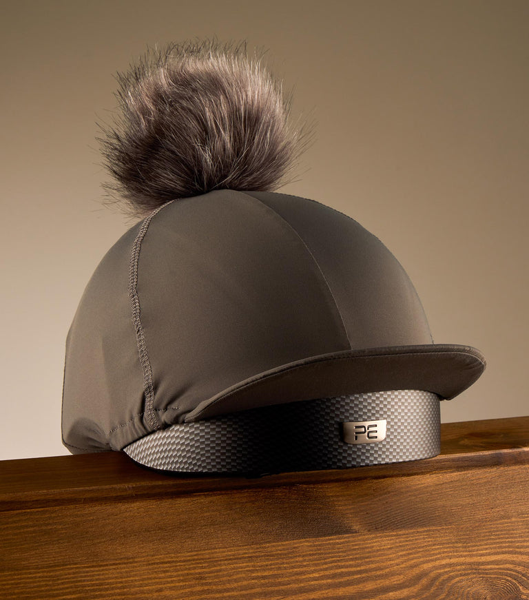 Jersey Hat Silk with Faux Fur Pom Pom
