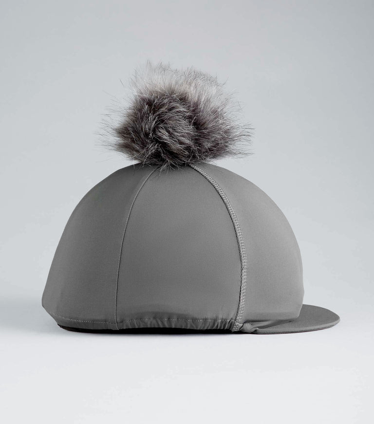Jersey Hat Silk with Faux Fur Pom Pom