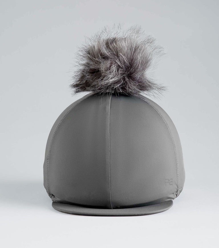 Jersey Hat Silk with Faux Fur Pom Pom