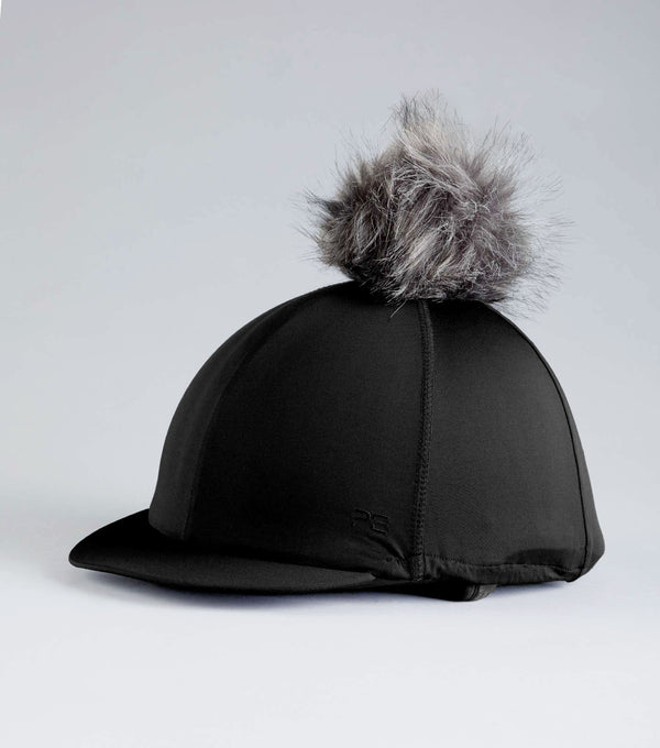 Jersey Hat Silk with Faux Fur Pom Pom