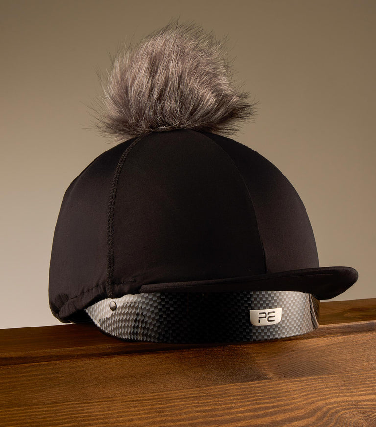 Jersey Hat Silk with Faux Fur Pom Pom
