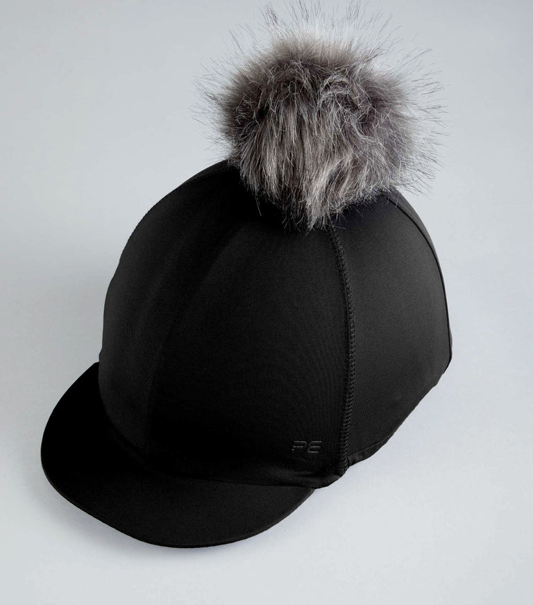 Jersey Hat Silk with Faux Fur Pom Pom