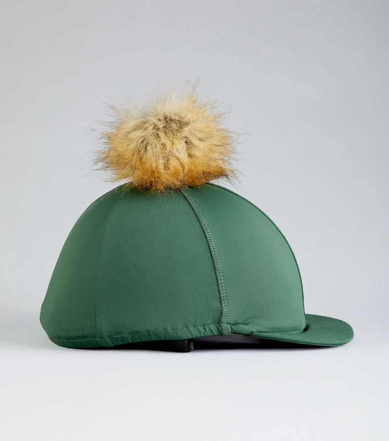 Jersey Hat Silk with Faux Fur Pom Pom