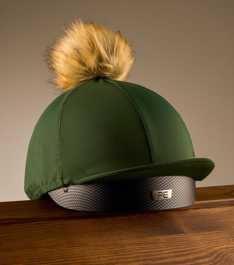 Jersey Hat Silk with Faux Fur Pom Pom