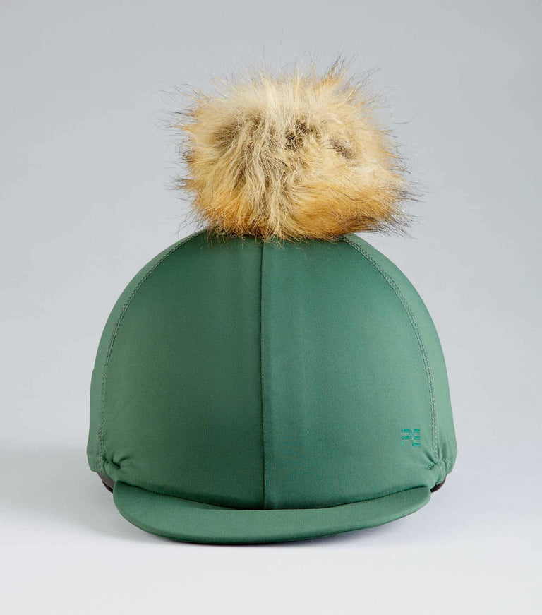 Jersey Hat Silk with Faux Fur Pom Pom