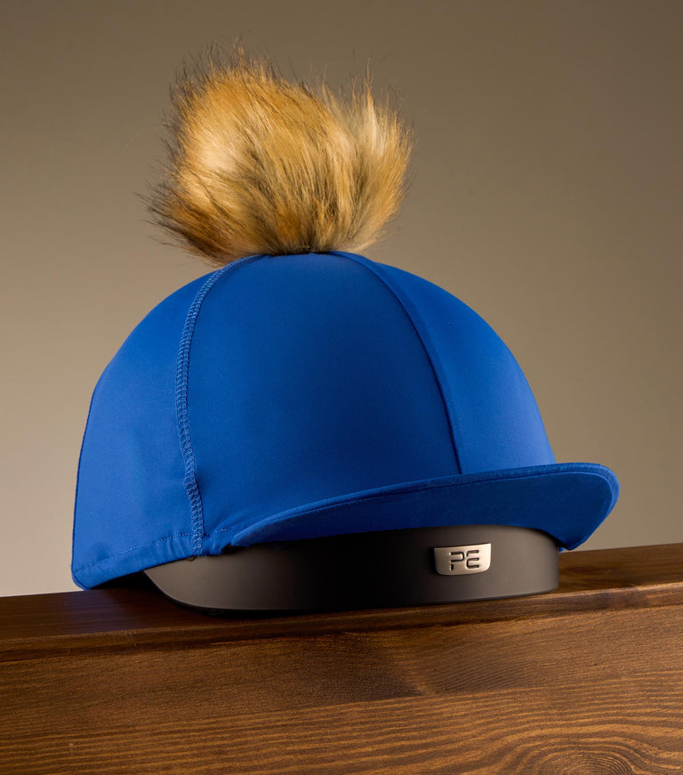 Jersey Hat Silk with Faux Fur Pom Pom