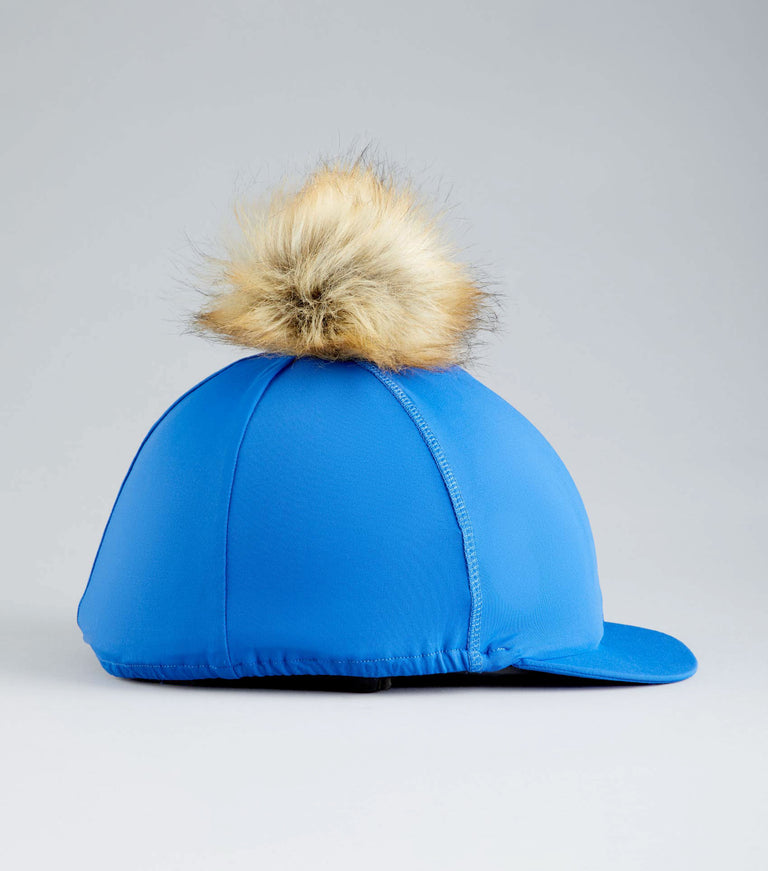 Jersey Hat Silk with Faux Fur Pom Pom