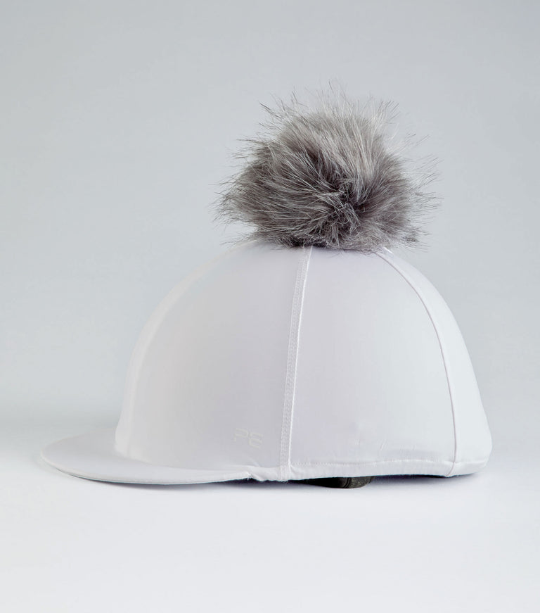 Jersey Hat Silk with Faux Fur Pom Pom