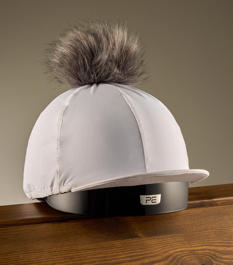 Jersey Hat Silk with Faux Fur Pom Pom