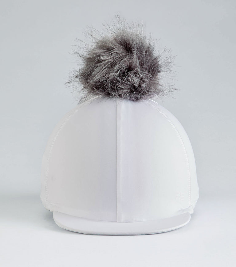 Jersey Hat Silk with Faux Fur Pom Pom