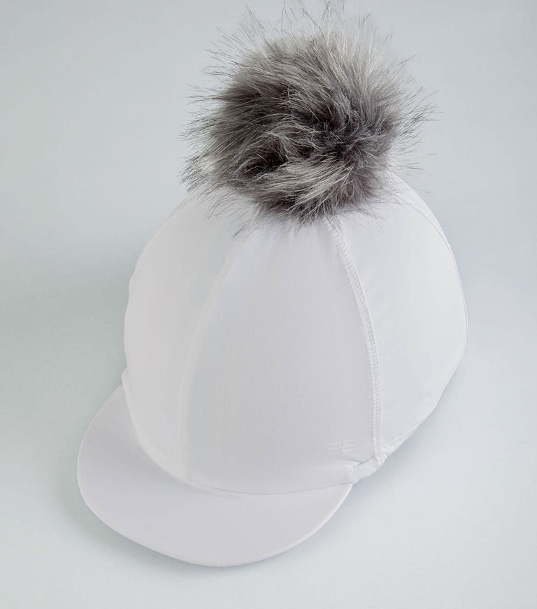 Jersey Hat Silk with Faux Fur Pom Pom