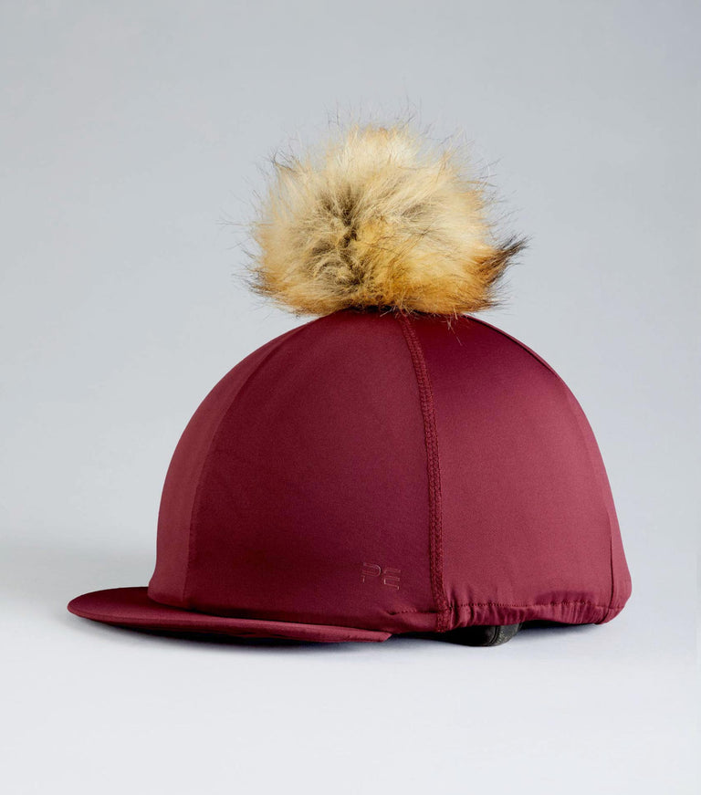 Jersey Hat Silk with Faux Fur Pom Pom