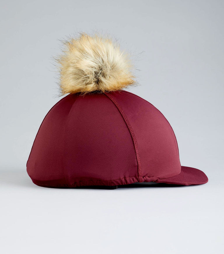 Jersey Hat Silk with Faux Fur Pom Pom