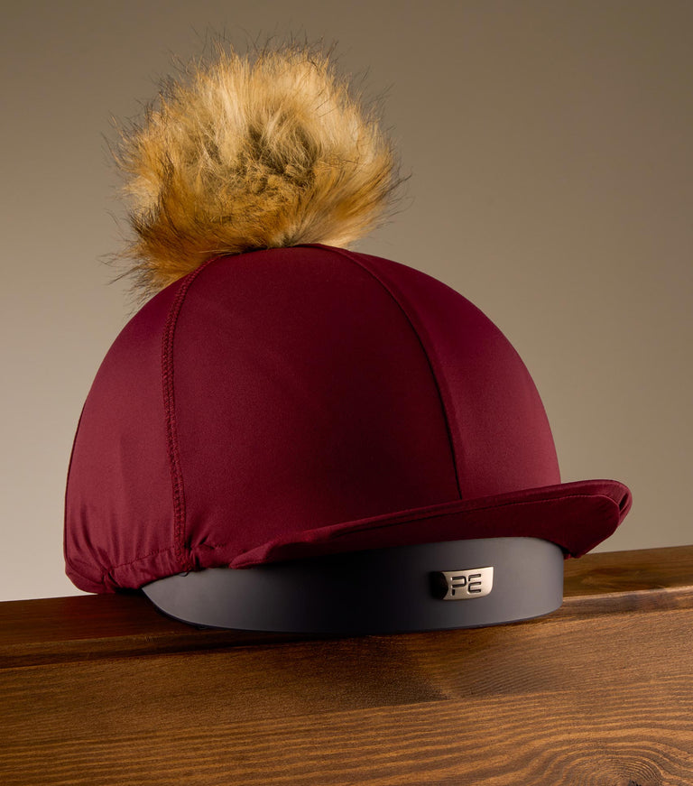 Jersey Hat Silk with Faux Fur Pom Pom