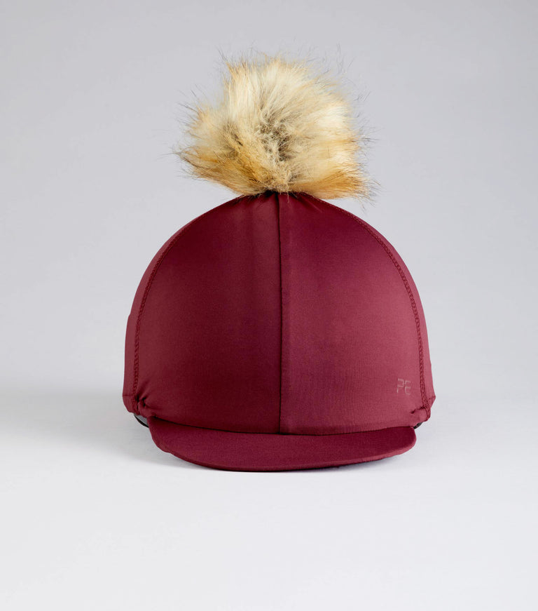 Jersey Hat Silk with Faux Fur Pom Pom
