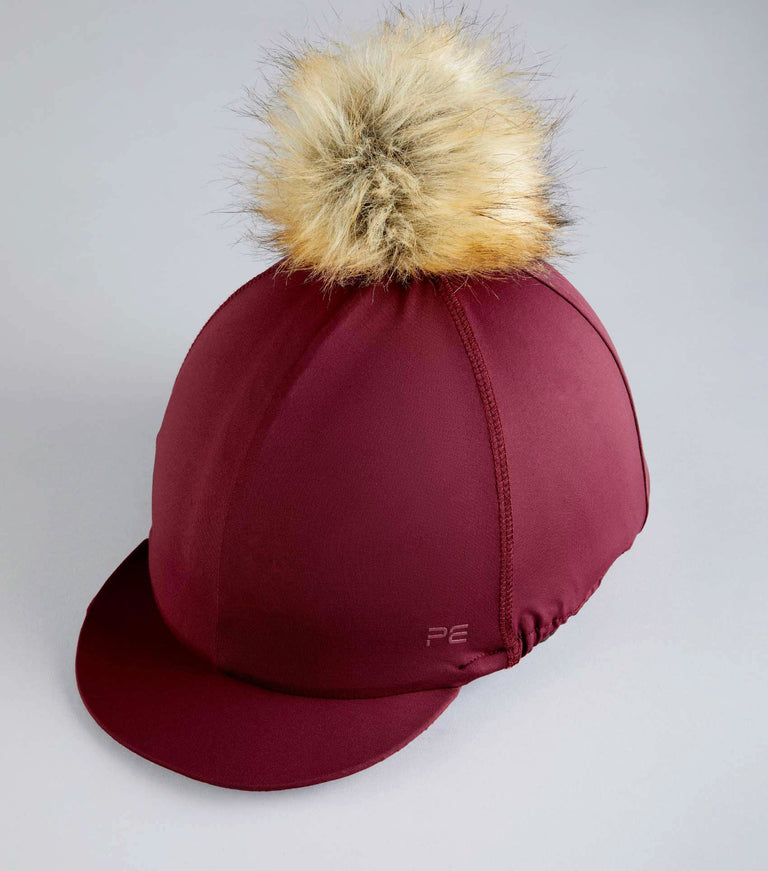 Jersey Hat Silk with Faux Fur Pom Pom