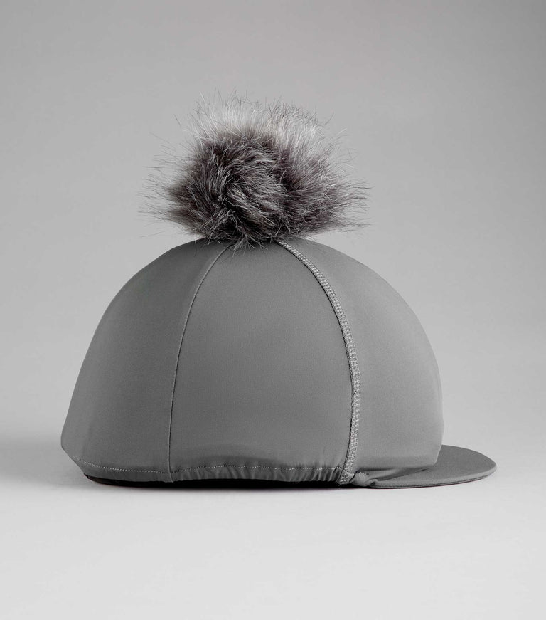 Jersey Hat Silk with Faux Fur Pom Pom