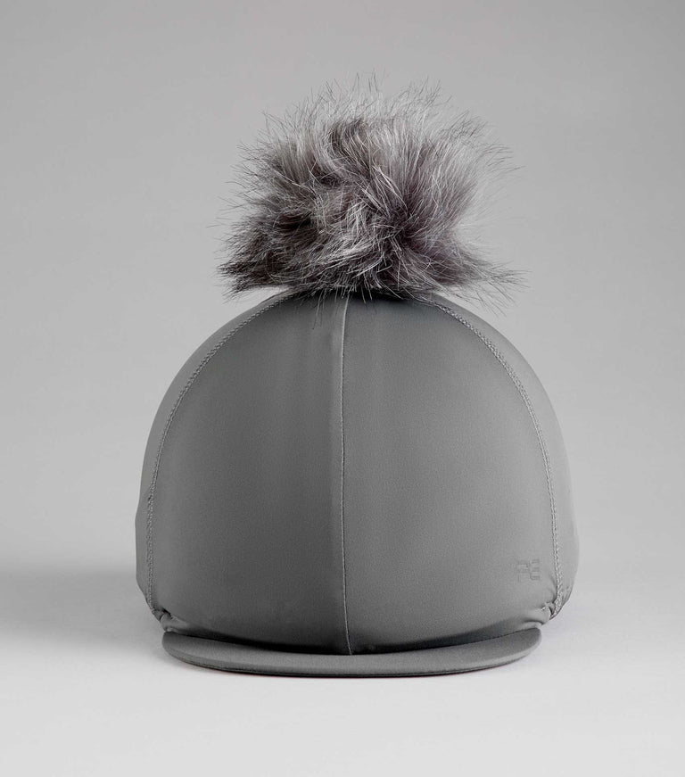 Jersey Hat Silk with Faux Fur Pom Pom