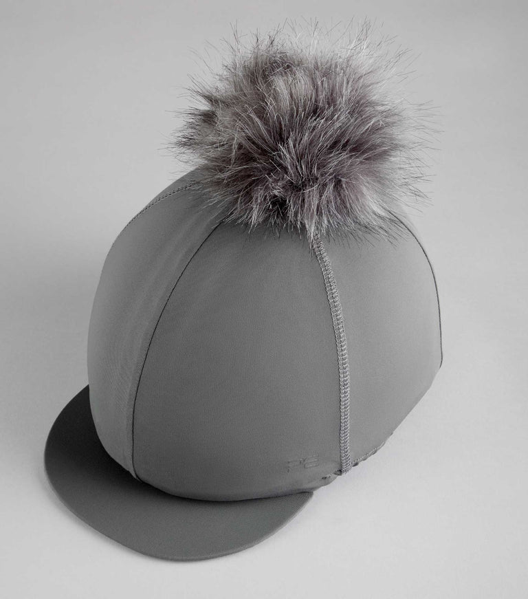 Jersey Hat Silk with Faux Fur Pom Pom