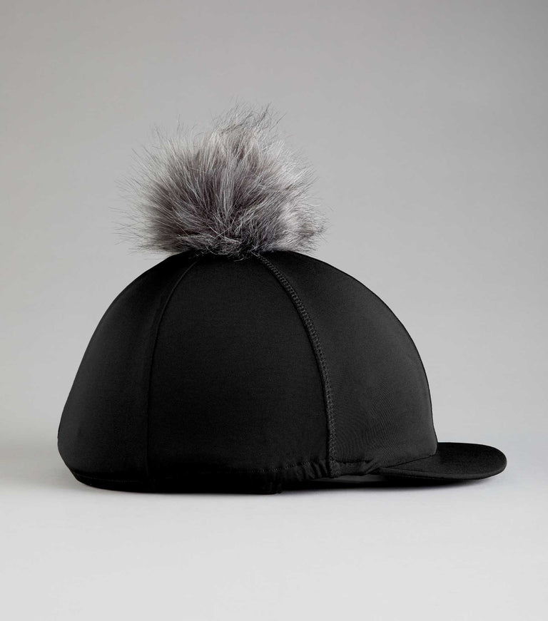 Jersey Hat Silk with Faux Fur Pom Pom