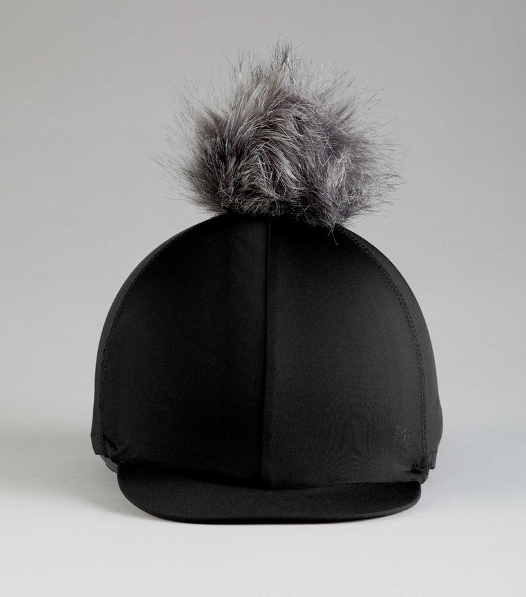 Jersey Hat Silk with Faux Fur Pom Pom
