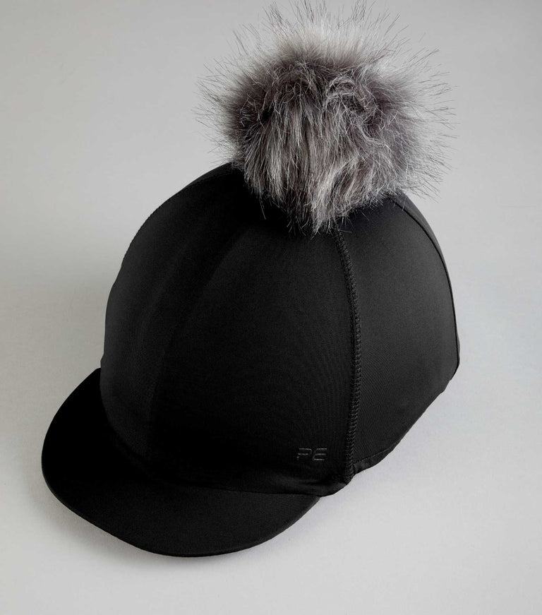 Jersey Hat Silk with Faux Fur Pom Pom