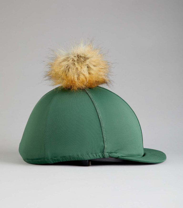 Jersey Hat Silk with Faux Fur Pom Pom