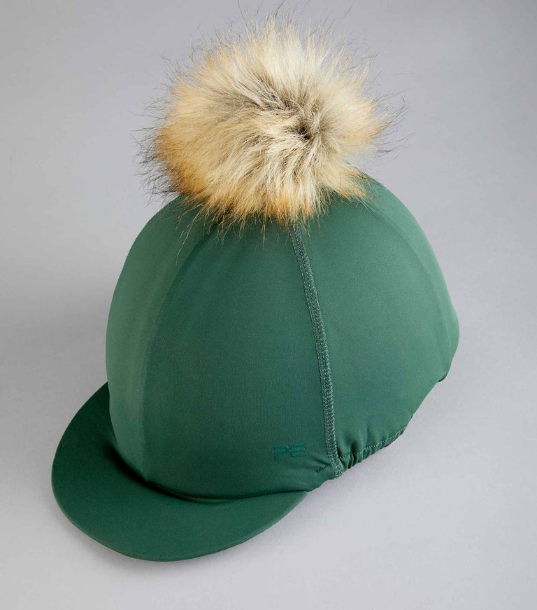 Jersey Hat Silk with Faux Fur Pom Pom